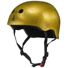 Triple Eight den certifierade Sweatsaver -hjlmen fr skateboard BMX Roller Derby och Roller Skating Gold Glitter L/XL