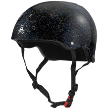 Triple Eight den certifierade Sweatsaver -hjlmen fr skateboard BMX Roller Derby och rullskridskor svart glitter L/XL