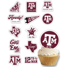 Ozdoby na muffiny Texas A&M (24 ks) Párty potreby Texas AM University pre TAMU Aggies Buckeyes, darcek k narodeninám, futbalový darcek na promóci