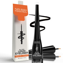 NOURISH MANTRA Ganztgiger flssiger Eyeliner 3 ml | Formuliert mit Arganl, Vitamin E und Glycerin | Intensive Pigmentierung | Wischfest | Wasserdic