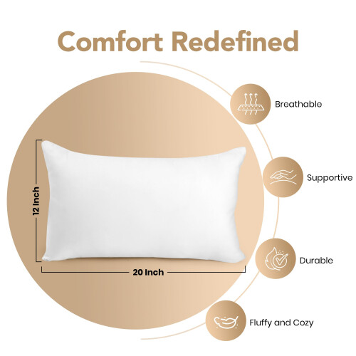 Utopia Bedding Almofadas de Exterior 12 x 20 Polegadas (Pacote de 2, Branco), Almofadas de Jardim Resistentes à Água 1
