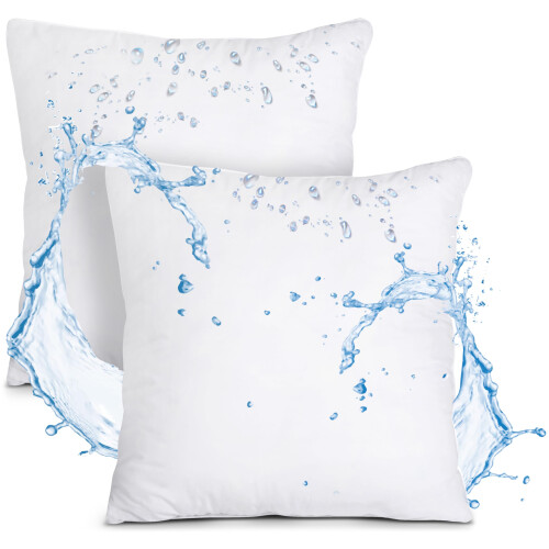 Utopia Bedding Almofadas para Exterior 20 x 20 Polegadas (Pacote de 2, Branco), Almofadas Resistente à Água para Móveis de Pátio 2