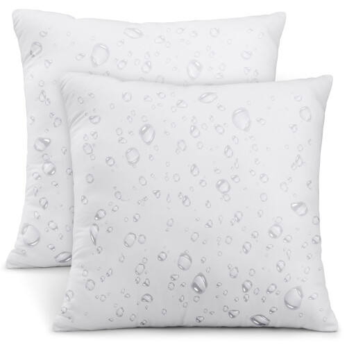 Utopia Bedding Almofadas para Exterior 20 x 20 Polegadas (Pacote de 2, Branco), Almofadas Resistente à Água para Móveis de Pátio