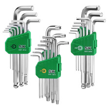 Conjunto de Chaves Allen SK de 27 Peças, Métrico/SAE/Estrela, em L, Aço S2