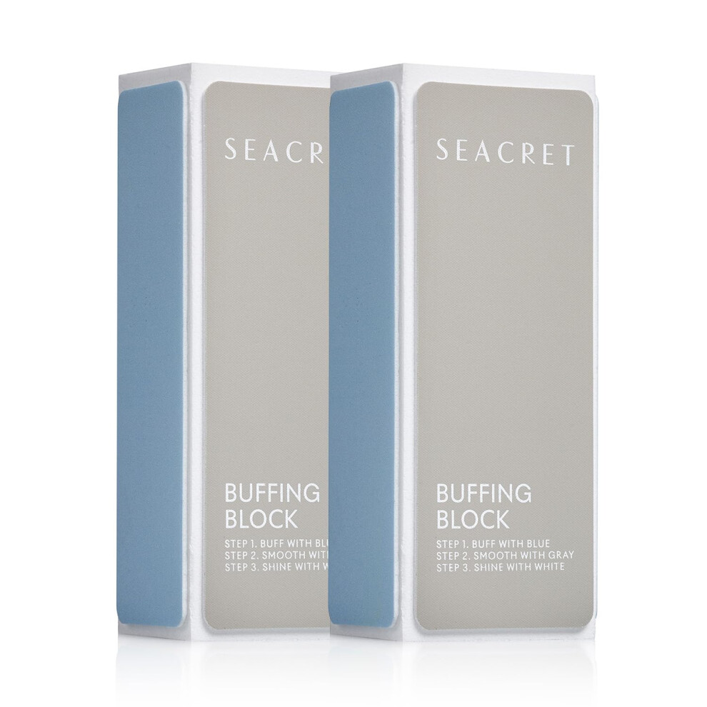 SEACRET - Bloc de polissage professionnel pour ongles. Bloc de polissage 3 fa  ons  : le secret d'ongles brillants. Manucure et p  dicure - Lot de 2