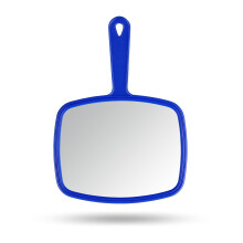 Gladmart Hand Mirror Salon Barber Hairdressing Handheld Mirror with Handle (Square Blue 7.4 x 10.3 inches)