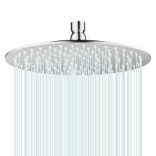 AULEEND 10 Inch Round Rain Shower head High Flow Stainless Steel Rainfall Shower Head High Pressure Design Chrome 10
