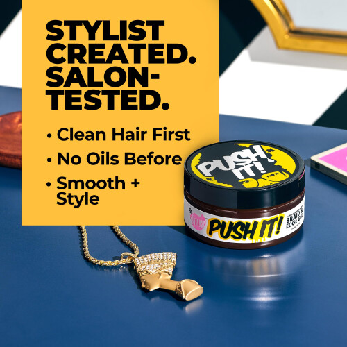 Die Doux Push It! Braid & Edge Gel 8,0 Fl Oz (1 Stück) Gold 1