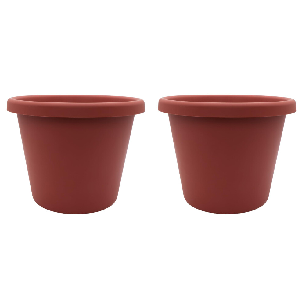 De Hc Companies 14 Inch Ronde Klassieke Plantenbak Van Plastic Voor Binnen- En Buitenplanten, Bloemen, Kruiden En Klei, 2-Pack-image
