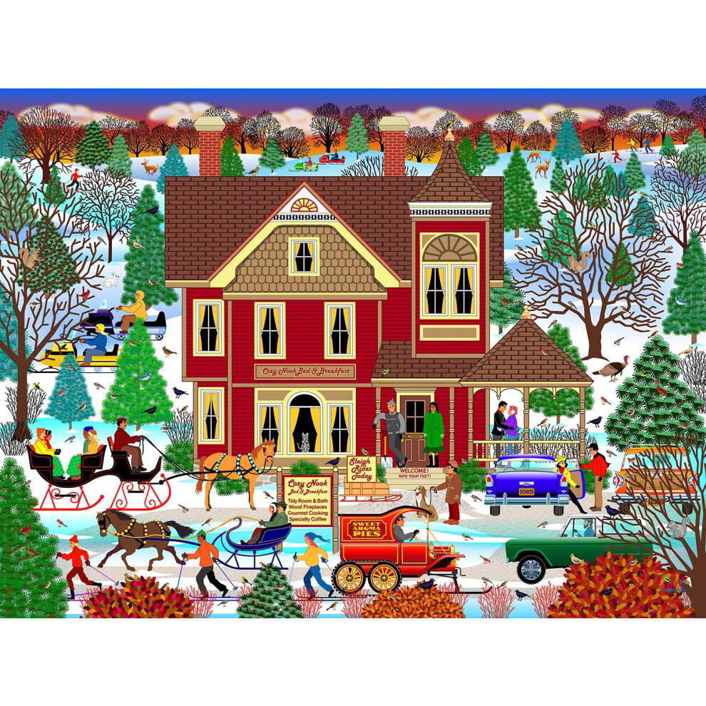 Photos - Jigsaw Puzzle / Mosaic Springbok 's Winter Bed and Breakfast 500 Piece Jigsaw Puzzle by Artist Mark Frost Features a Classic Image of Winter Travels
