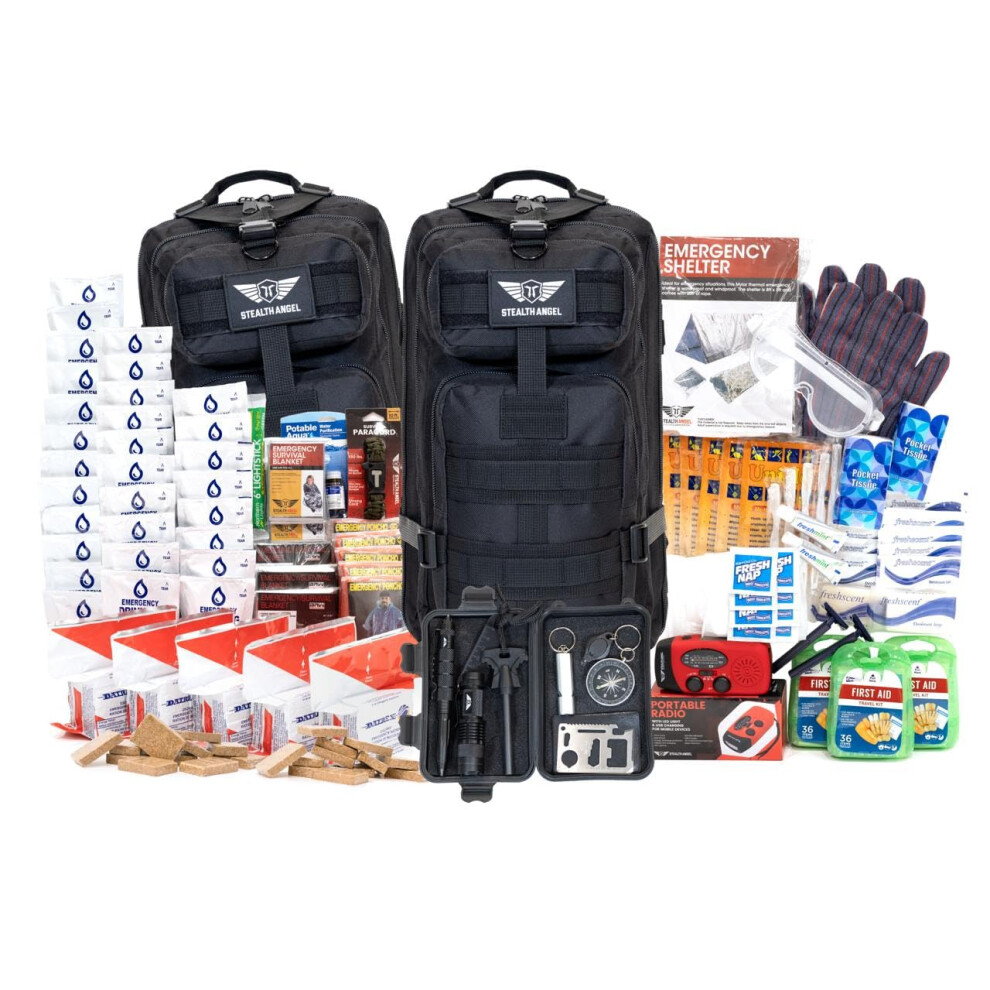 Stealth Angel 5 Person Black 72 Hour Emergency Kit  Survival Bag for Earthquakes  Hurricanes  and Other Natural Disasters