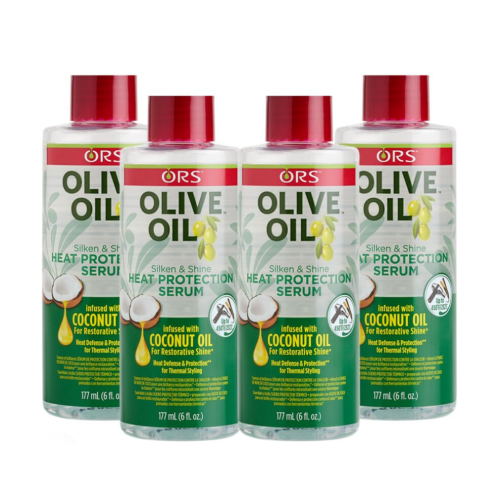 Ors Olive Oil Heat Protection Hair Serum Infused With Coconut Oil For Restorative Shine 6.0 Ounce 4