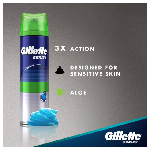 Gillette Gel à raser Gillette Series Peau Sensible, Multicolore, 200 ml 2