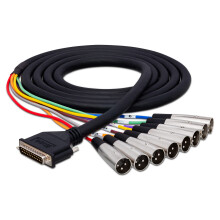 HOSA Balanced Snake DB25 till XLR3M - (9 fot) (svart)