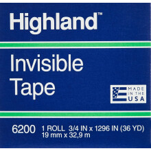 Highland 6200 Banda invizibila 0,75 inch x 36 metri mate
