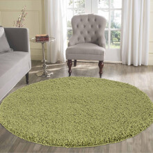 (120 x 120 cm (4 x 4 ft) Circle Round Rug Green ) Non Slip Rug Area Rug Living Room Bed Room