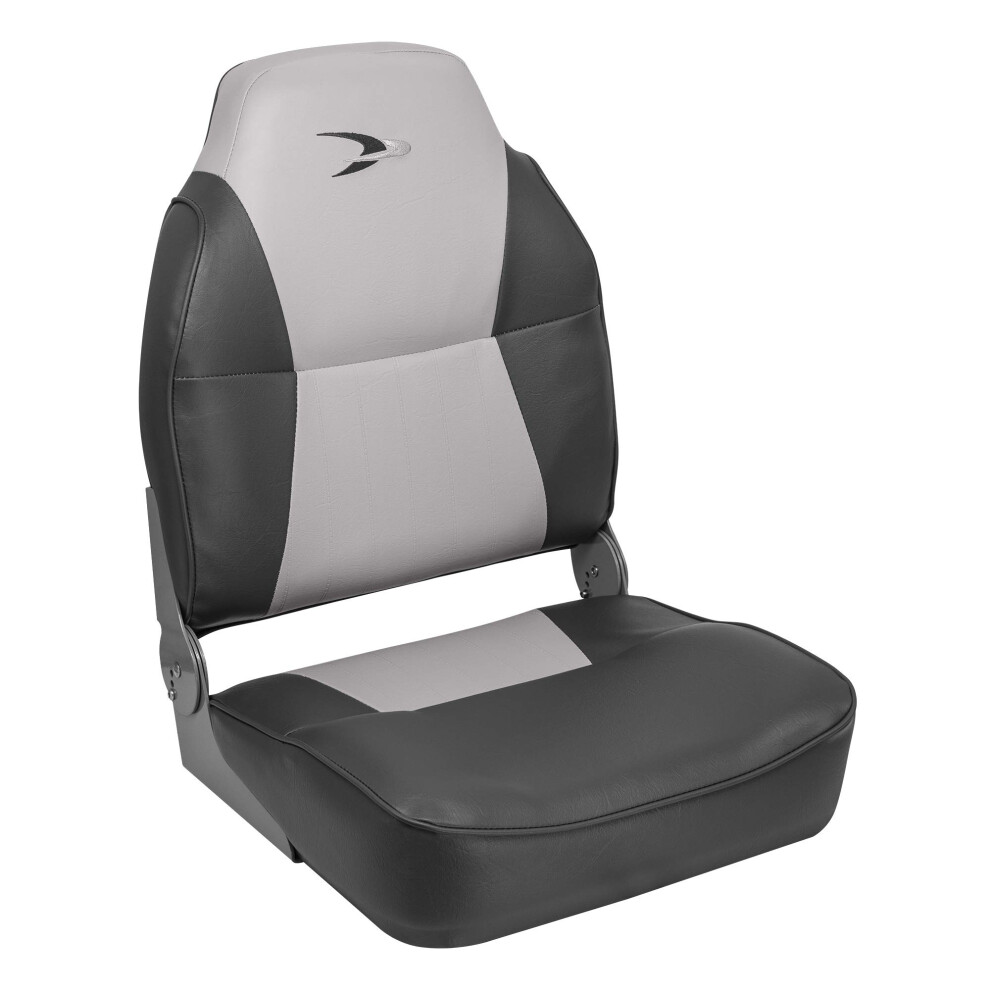 Wise 8WD640PLS-664 Lund Style High Back Boat Seat  Grey/Charcoal