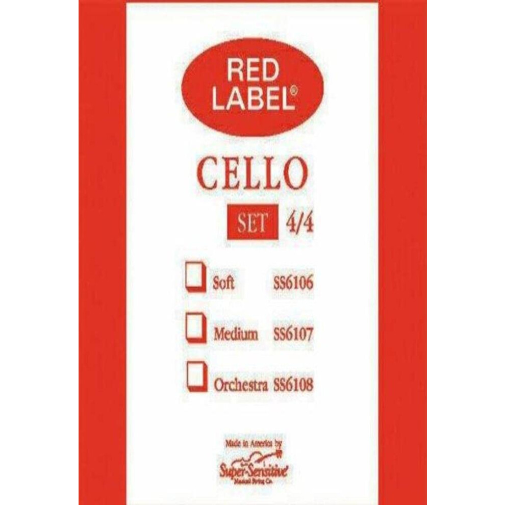 Super Sensitive Musical Strings Co. Steelcore 4/4 Cello Strings: Set (