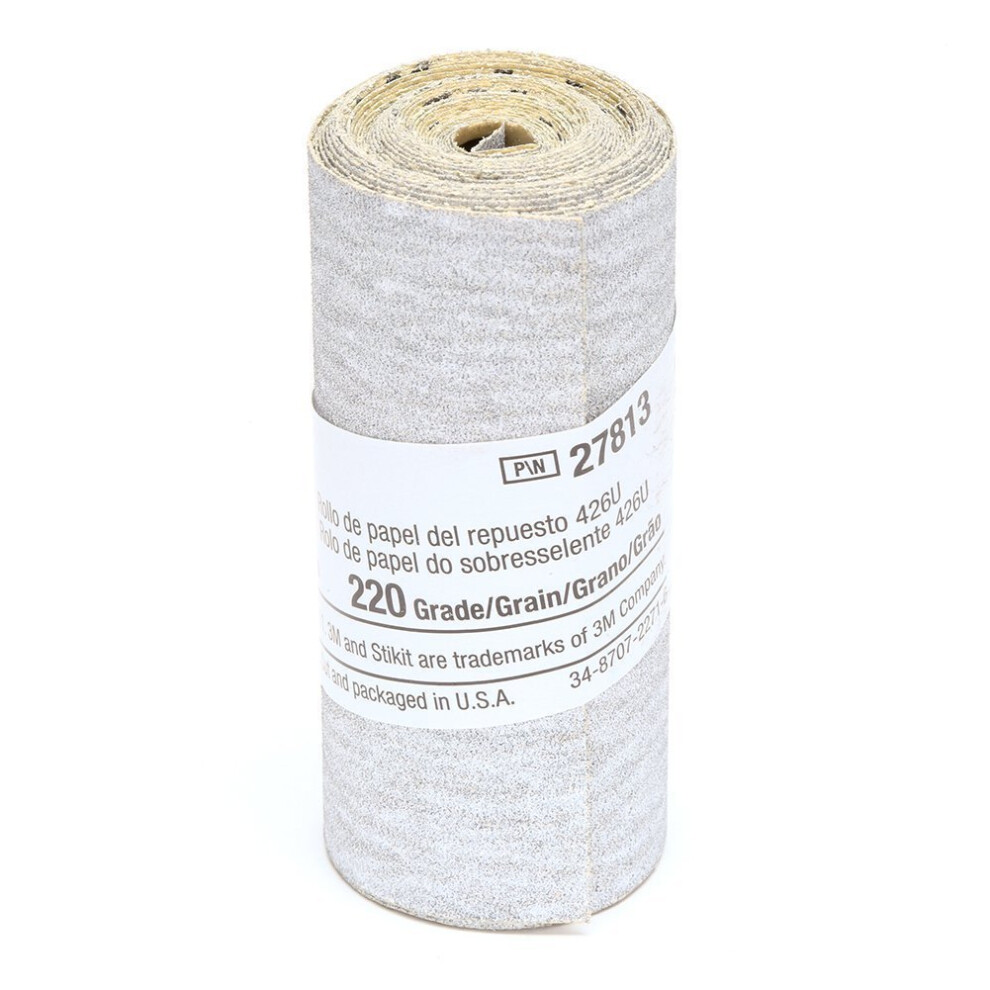 3M 27813 Stikit Tri-M-Ite (2-1/2"" Width) Roll  220 Grit (95"" Length)