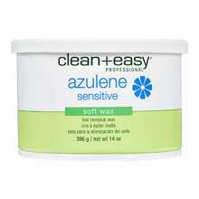 Cera Depilatoria Suave Clean + Easy Con Azuleno Para Reducir Rojez Y Irritación- Ideal Para Piel Sensible, 14 oz