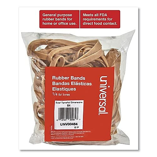 Universal Universal 00464 Λάστιχα, Μέγεθος 64, 3-1/2 x 1/4, 80 Λάστιχα/1/4lb Συσκευασία (UNV00464) 2