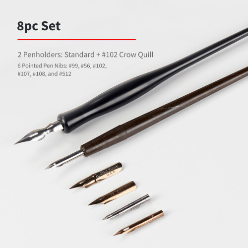 Speedball Sketching Pen Set - 2 Penholders w/ 6 Pen Tips 2