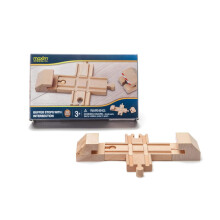 Maxim Enterprise inc. Wooden Intersection Track with Buffer Stops Wooden Track Accessories for Toy Train 2 Red and White Striped Buffers