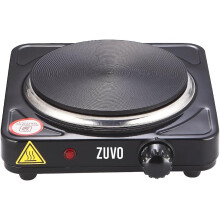 Zuvo Single Hot Plate 1500W Black Portable Cast Iron Stove Hob with Adjustable Thermostat for Cooking
