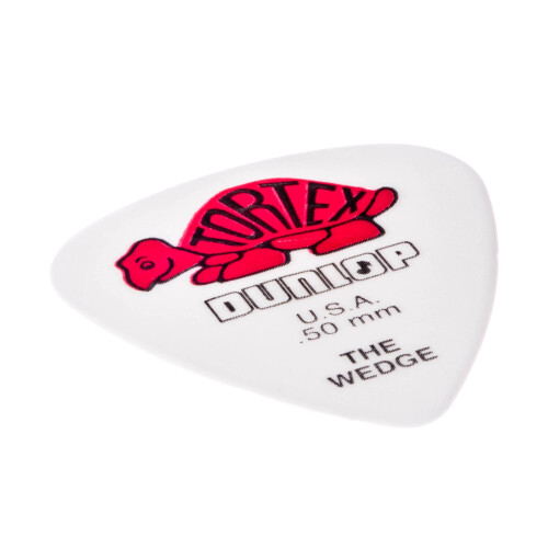 Dunlop Dunlop 424P.50 Tortex Wedge, Λευκό/Κόκκινο, .50mm, 12/Συσκευασία Παίκτη 2