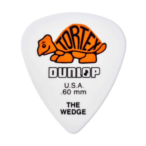 Dunlop Dunlop Tortex Wedge  White/Orange  .60mm  12/Player's Pack