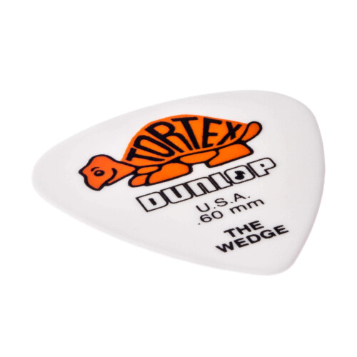 Dunlop Dunlop Tortex Wedge  White/Orange  .60mm  12/Player's Pack 2