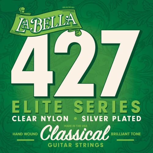La Bella 427 Elite - Clear Nylon  Silver-Plated Classical Guitar String