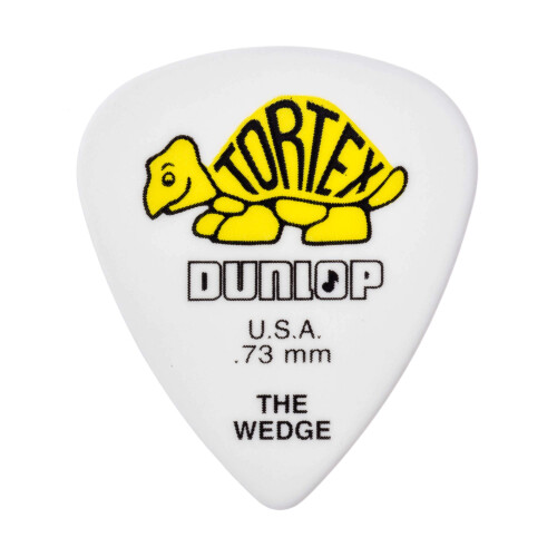 Dunlop Dunlop 424P.73 Tortex Wedge, Λευκό/Κίτρινο, .73mm, 12/Συσκευασία Παίκτη