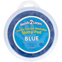 READY 2 LEARN Jumbo ronde wasbare stempelkussen - Blauw - 5,75"""" dia. - Niet-giftig - Kleurvast - Ideaal formaat voor hand- en voetafdrukken