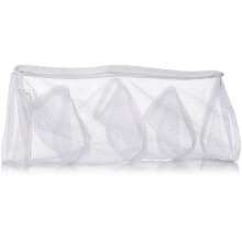 Whitmor Mesh Hosiery Wash Bag White 4-Compartment