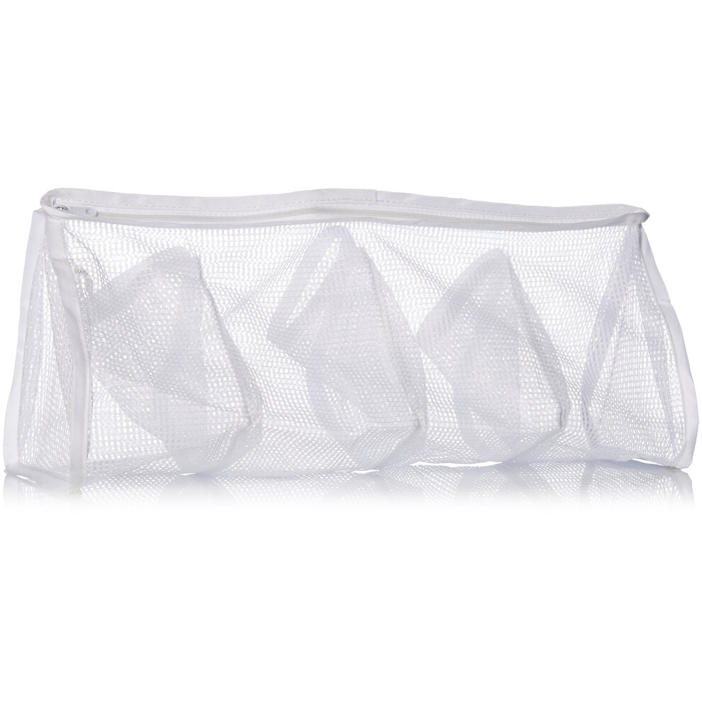 Whitmor Mesh Hosiery Wash Bag 4-Compartment White