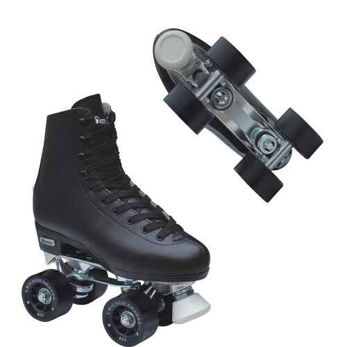 CHICAGO Skates Ανδρικά Ρολερ Σκέιτ - Κλασικά Μαύρα Quad Σκέιτ - Μέγεθος 10 1