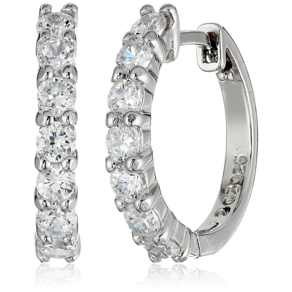 Amazon Essentials Sterling Silver Hinged Huggie Hoop Earrings