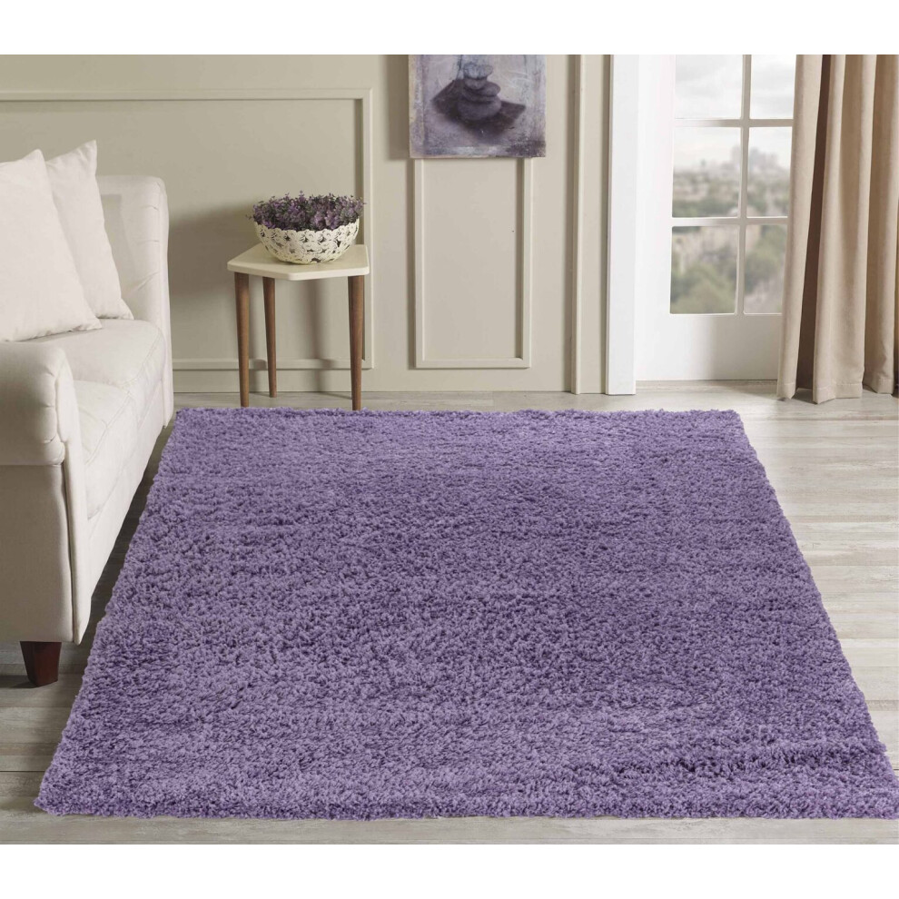 Shaggy Rugs Ltd (Lilac 200 X 290 Cm) Extra Large Rugs Thick Pile Shaggy Living Room Rug