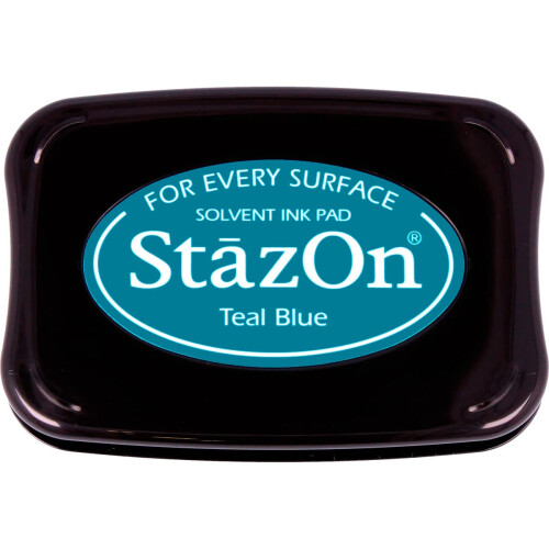 Tsukineko Full-Size StazOn Multi-Surface Inkpad  Teal Blue