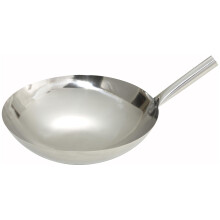 Wok Winco ze stali nierdzewnej z nitowanym uchwytem 16 cali