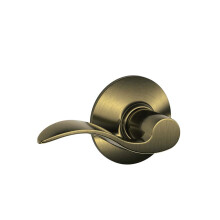 SCHLAGE Lock Company Acc 609 SCHLAGE Accent F10 Flat Wave Reversible Door Lever Lock  Solid  Antique  Brass - F10 ACC 609