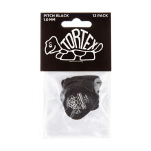 Dunlop 488P10 1.0mm Tortex Pitch Black Gitaar Plectra, 12-Pack
