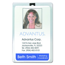 Securitate Advantus ?i suport pentru ecuson ID cu clip Vertical 3 x 4 """" Insert Dimensiune Cutie de vinil de 50 (75457)