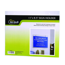 NuDell 11 x 85 Horizontal Wall Mount Sign Holder Clear