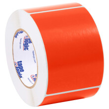 Tape Logic DL632G Inventory Rectangle Label  5"" Length x 3"" Width  Fluorescent Red (Roll of 500)