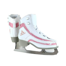 Patins     glace     bottine souple pour filles American Athletic Shoe, 2, blancs avec bordure rose (51602)