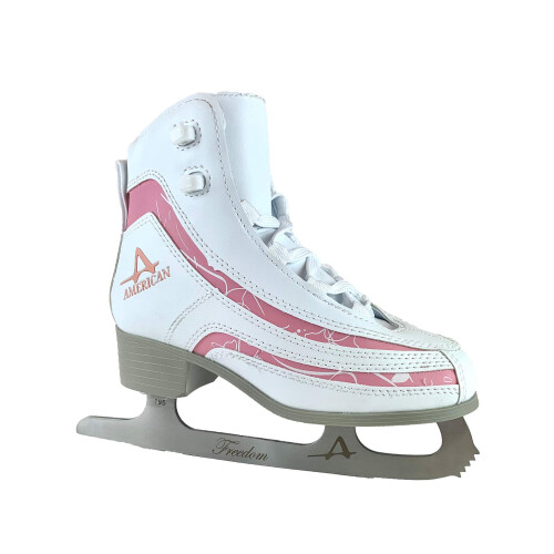 American Athletic Shoe Κορίτσι Soft Boot Πατινάζ, 2, Λευκό με Ροζ Διακοσμήσεις (51602) 1
