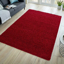 (RED 60 x 220 cm) Non Slip Shaggy Rug Hallway Runner Living Bedroom
