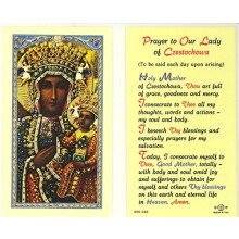WJ Hirten E24223 Prayer to Our Lady of Czestochowa Holy Cards